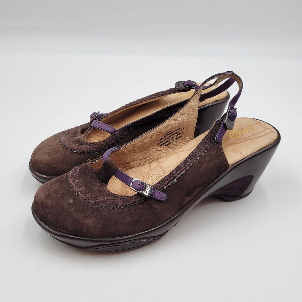 J-41 Adventure On Womens Brown Suede Med Heel Slingback Shoes Comfort Size 6.5 M